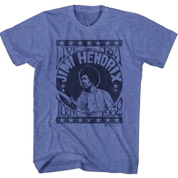 Jimi Hendrix Live USA Tour 1968 blues rock T-Shirt M NWT - Picture 1 of 2
